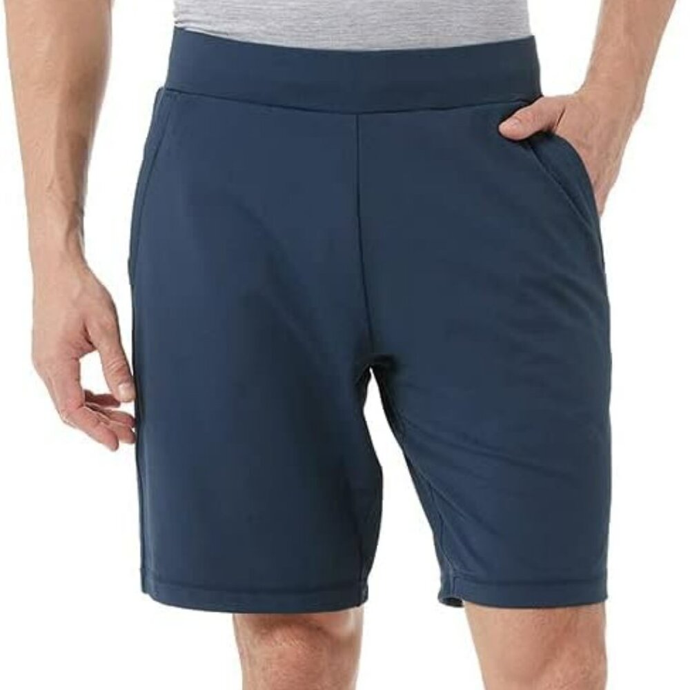 32 DEGREES COOL Men's Indigo Blue Athletic Stretch Shorts